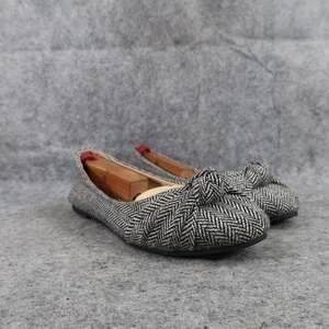 Charles Albert Shoes Womens 6 Ballet Flats Knot Toe Fashion Classic Chevron Gray